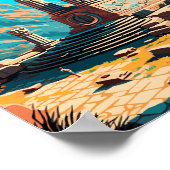 デルピギリシャヴィンテージ旅行イラストレーション ポスター (角)