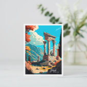 デルピギリシャヴィンテージ旅行イラストレーション ポストカード (スタンド正面)