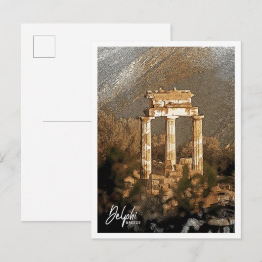 デルピギリシャ美しい色鉛筆の風景 ポストカード (正面/裏面)