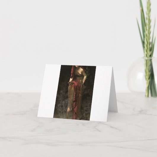 デルフィの女司祭、1891年ジョン・コリアー サンキューカード (正面)