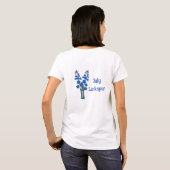 デルフィニウムの水彩画アート 7月の誕生日 Tシャツ (裏面フル)