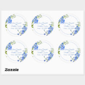 デルフィニウムの花の青い水の色結婚のアート ラウンドシール (シート)