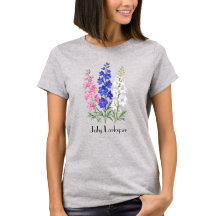 デルフィニウムの花のTシャツ 7月
