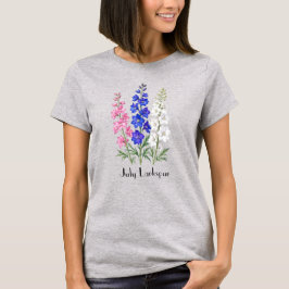 デルフィニウムの花のTシャツ 7月 Tシャツ