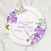 デルフィニウムの花パープルウォーター結婚カラーアート フェイバータグ (正面)