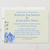 デルフィニウムの青い水彩画の結婚式招待状 招待状 (裏面)