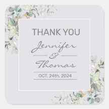 デルフィニウムカラー&グリーン葉スクエアシール