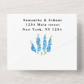 デルフィニウムブルーフローラボタニッ結婚クス オールインワン招待状 (裏面)