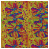 デルフィニウム絵画の花 ファブリック (クローズアップ)