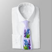 デルフィニウム花プリント ネクタイ (タイ)