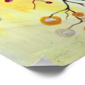 デルフィニウム花絵画水色 ポスター (角)