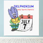 デルフィニウム – 誕生花7月 キャンバスプリント (インサイチュ (ウッドフロア))
