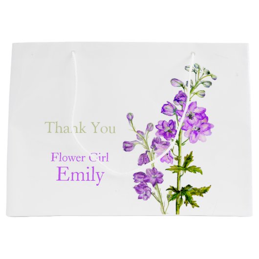 デルフィ結婚ニウムの花の女の子の好意抱き枕 ラージペーパーバッグ (正面)