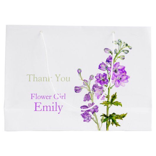 デルフィ結婚ニウムの花の女の子の好意抱き枕 ラージペーパーバッグ (裏面)