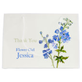 デルフィ結婚ニウムの青い花の女の子の好意抱き枕 ラージペーパーバッグ (正面)