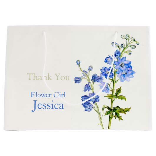 デルフィ結婚ニウムの青い花の女の子の好意抱き枕 ラージペーパーバッグ (正面)