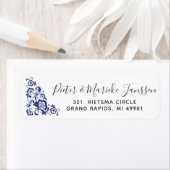 デルフツブラウウ |デルフトブルーオランダ差出人住所 ラベル (インサイチュ)