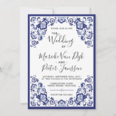 デルフツブラウウ |デルフトブルーオランダ結婚式招待状 招待状 (正面)