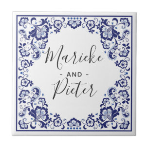 デルフツブラウウ Delft Blueオランダ結婚のKeepsake タイル