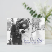 デルフツブラウウ | Delft Blue日付の写真を保存 招待状 (スタンド正面)