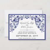 デルフツ ブルーのSave The Date フォト | Delft Blue Save The D 招待状 (裏面)