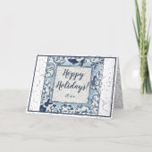 デルフトお洒落バニーラビットアートヴィンテージクリスマス カード (正面)