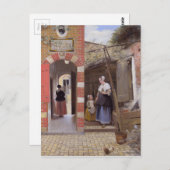 デルフトにある家の中庭バイピエテルデフーチ ポストカード (正面/裏面)