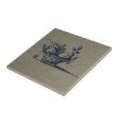 デルフトのクラシックな古書売買の青いタイル-果物かご タイル (側面)