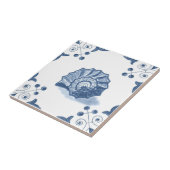 デルフトのスクロールコーナーが付いている螺線形の貝のタイル タイル (側面)