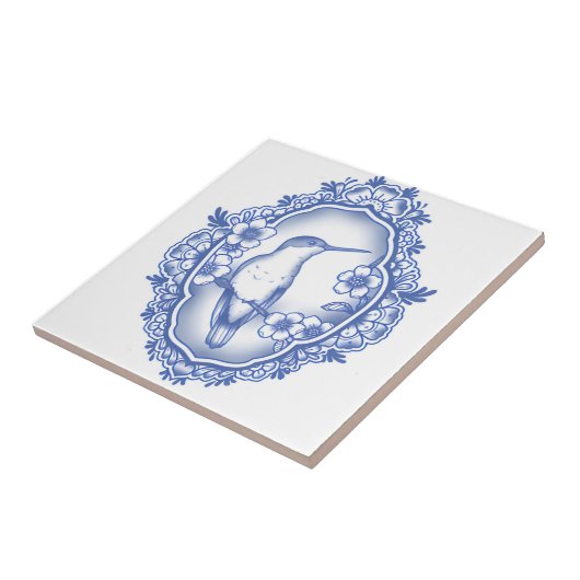 デルフトのタイルの再生古代のマグピー タイル (側面)