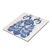 デルフトのタイルは、豪華な孔雀を再現する タイル (側面)