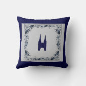 デルフトのデルフトの青いタイル東門 クッション (裏面)