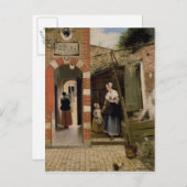 デルフトの家の中庭， 1658 ポストカード (正面/裏面)