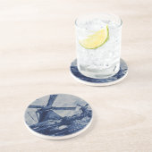 デルフトの旧式な青いタイル-水による風車 コースター (側面)