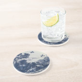 デルフトの旧式な青いタイル-牛および鳥 コースター (側面)