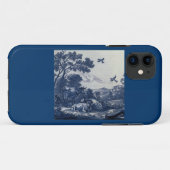 デルフトの旧式な青いタイル-牛および鳥 Case-Mate iPhoneケース (裏面(横))