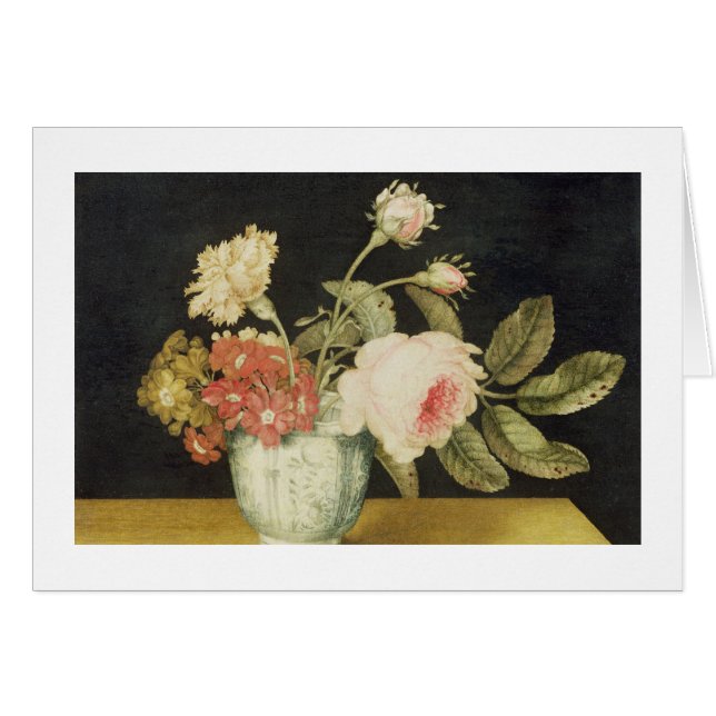 デルフトの瓶(パネルの油)の花 (正面横)