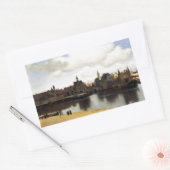 デルフトの眺めバイヨハネス・フェルメール 長方形シール (封筒)