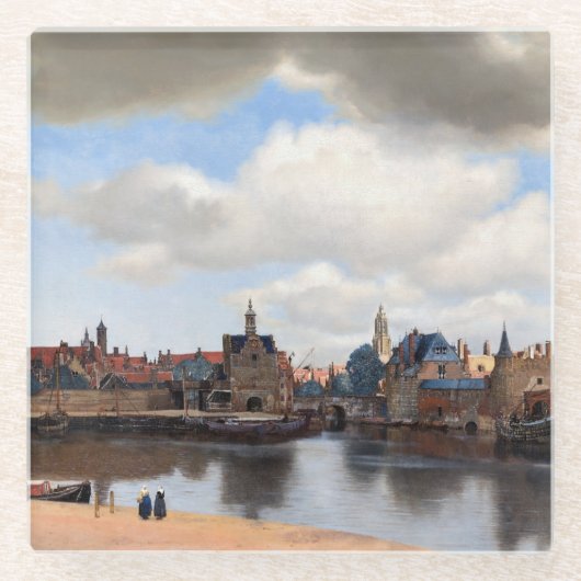 『デルフトの眺め』（デルフトのながめ、英: View of Delft） ガラスコースター (正面)
