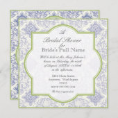 デルフトの青いアイリスクローバー-ブライダルシャワーの招待 招待状 (正面/裏面)