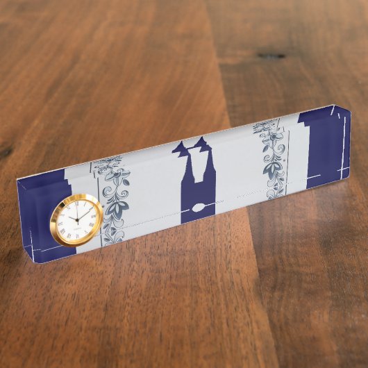 デルフトの青いタイルの東門 デスクネームプレート (側面)