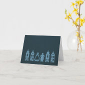 デルフトの青い町のメッセージカード カード (黄色い花)