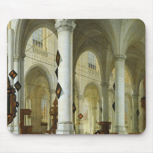 デルフトのOude Kerkのインテリア マウスパッド (正面)