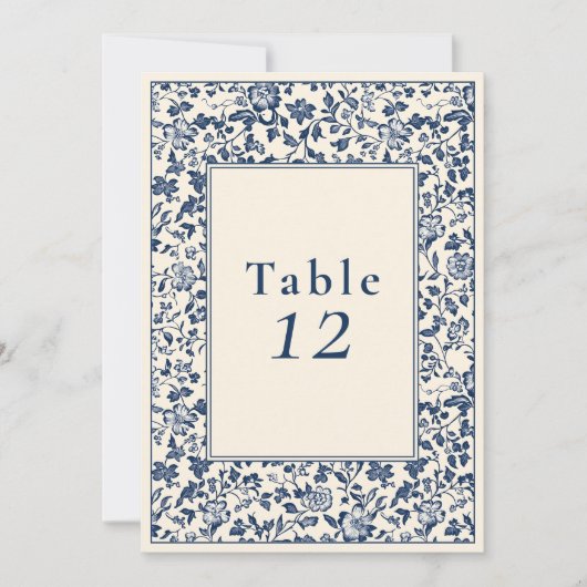デルフトウェアフローラブルーテーブル座席表カード 招待状 (正面)