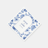 デルフトウェア青と白のアー結婚チのナプキン スタンダードカクテルナプキン (角)