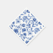 デルフトウェア青と白のフローラ スタンダードカクテルナプキン (角)