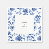 デルフトウェア青と白結婚のナプキン スタンダードカクテルナプキン (正面)