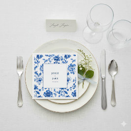 デルフトウェア青と白結婚のナプキン スタンダードカクテルナプキン