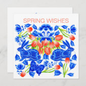 デルフトウサギとチューリップカード シーズンカード (正面/裏面)