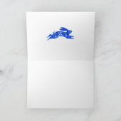 デルフトウサギとチューリップ折り畳みグリーティングカード カード (内部)